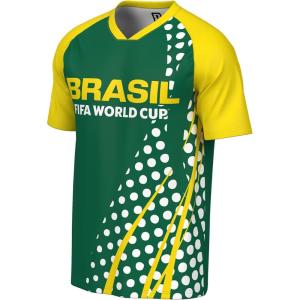 Outerstuff FIFA World Cup 2026 Kids Short Sleeve Sublimated Soccer Fashion Top,Brazil,Small (8)